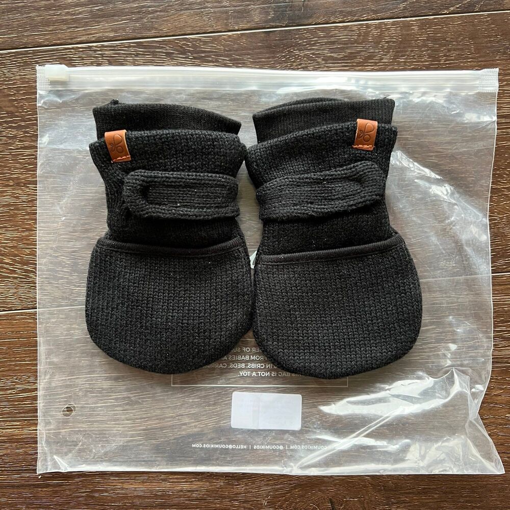 NEW Goumi Kids Shadow Knit Baby Mitts 6-12 mo Organic Cotton Gloves Mittens
